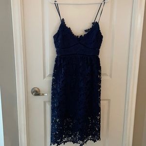 Bardot Navy Lace Midi Dress Size 6